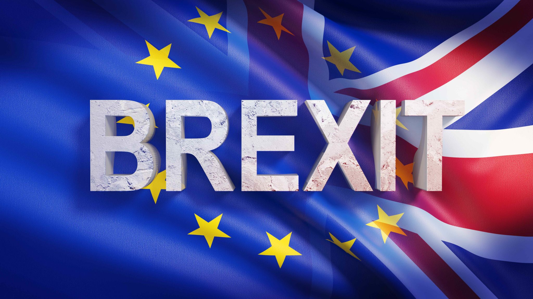 Drapeau de l'Europe et du Royaume-Uni avec la mention Brexit